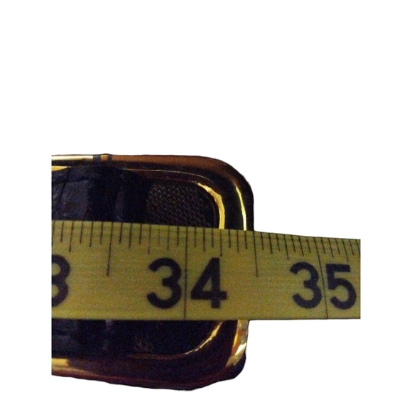 VTG Belt Gimbel Brothers Blk Snake Pattern w. Gold Accents Push Thru Adj. 31-34" - Picture 9 of 9